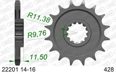 Produktbild von AFAM Kettenritzel 22201-14 Vorne für SUZUKI MOTORCYCLES DR Stahl