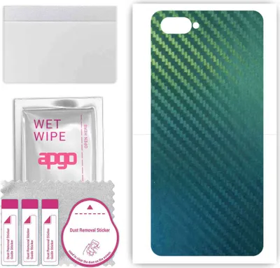 Produktbild von apgo Rückseite Schutzfolie, Skin, kompatibel mit Realme C2, Hinten Displayschutzfolie aus Vinylfolie, kratzfest, einfache Montage - Kohlenstoff-Chamäleon CAKA1