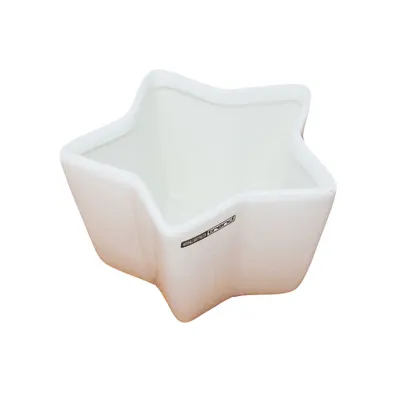 Produktbild von Windlicht Sternenschüssel weiß Hochglanz aus Keramik 6cm x 12cm