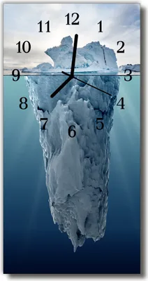 Produktbild von Tulup Glasuhr Wanduhr Küchenuhr Echt-Glas 30x60 Gletscher Blau