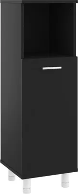 Produktbild von vidaXL Badezimmerschrank Schwarz 30x30x95 cm Holzwerkstoff