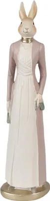 Produktbild von Clayre & Eef Figur Kaninchen 28 cm Beige Rosa Polyresin