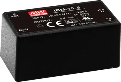 Produktbild von MEANWELL IRM-15-12 - AC/DC Netzteil, vergossen, single output - Modul 15W 12V/1,25A