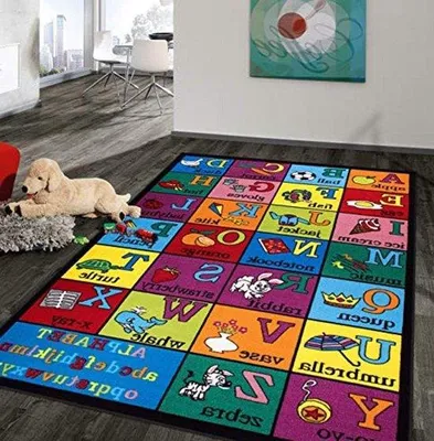 Zdjęcie produktu dla Dywan edukacyjny dla dzieci – zabawa i nauka – antypoślizgowy – 1,5 m x 2,1 m – wielokolorowy