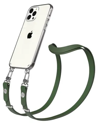 Produktbild von EAZY CASE Handykette magnetisch mit Handyhülle für Apple iPhone 12 Pro Max, Crossbody Handyband 1-1,90m verstellbar mit 2 Ösen in Grün