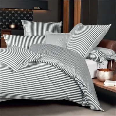 Produktbild von Janine Design Mako-Satin-Bettwäsche-Garnitur modernclassic Farbe anthrazit Größe 200X200+2x80x80