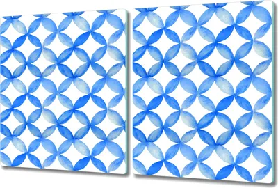 Produktbild von Glas-Herdabdeckplatte Glaskeramikkochfeld-Abdeckung Spritzschutz - 2x 40x52 cm - Blau Aquarell Blau
