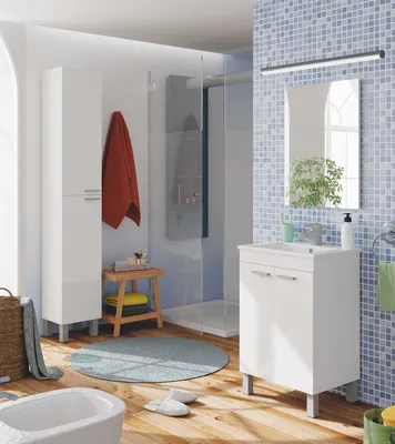 Produktbild von Badezimmer-Set >KONCEPT< in weiß glänzend - 50x80x40 (BxHxT)