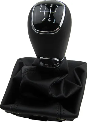 Produktbild von Original Skoda Schaltknauf Knauf Chrom Schwarz Echt-Leder Skoda Octavia 3 III 5E