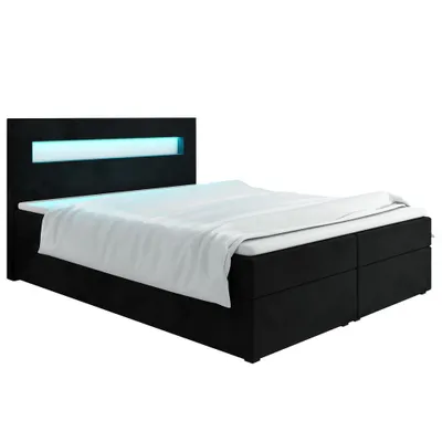 Obrázek produktu pro Čalouněná postel s osvětlením LILLIANA 3 - 140x200, černá