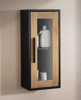 Produktbild von Badoberschrank 30x70cm 'Namibia' Eiche & Mango schwarz