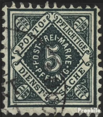 Produktbild von Briefmarken Württemberg 1890 Mi D103b (kompl.Ausg.)  gestempelt Ziffern in Raute