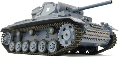 Produktbild von Heng Long RC Panzer Kampfwagen III 1:16 Grau Rauch u. Sound 2,4Ghz Fernsteuerung grau