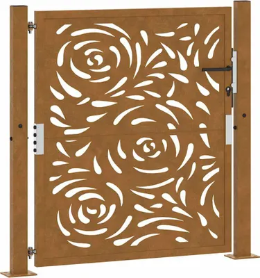 Immagine prodotto di Cancello da giardino 100x100 cm in acciaio corten con design a fiamma
