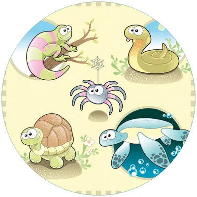 Produktbild von Wallario Premium Glasbild, freischwebende Optik, kräftige Farben, rund 50cm Durchmesser, Motiv Lustige Comictiere