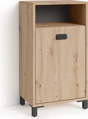 Produktbild von Midischrank "WELLNESS" in Eiche/Artisan mit einer Tür. Abmessungen (BxHxT) 42x77,5x31 cm