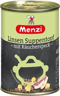 Produktbild von Menzi Linsen Suppentopf  400 G Dose wie hausgemacht Tafelfertig Proteinquelle Ohne geschmacksverstärkende Zusatzstoffe