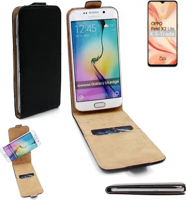 Produktbild von K-S-Trade® Schutz-Hülle Handy-Hülle kompatibel mit Oppo Find X2 Lite Flipstyle  360° Smartphone Tasche, schwarz, Case Flip cover
