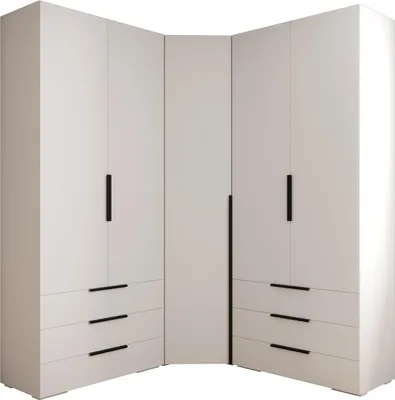 Produktbild von MEBLE KRYSPOL Inova 1 Möbelset Garderobe, 236,7x281,7x47cm - Weiß, Schwarz