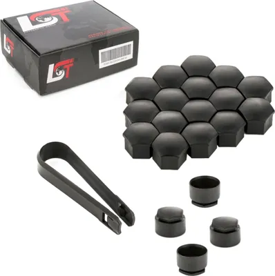 Produktbild von 20x Radschraubenkappen diebstahlhemmend 17 mm schwarz für VW SEAT SKODA