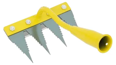 Produktbild von Unkrautrechen mit Zinken aus hochkohlenstoffhaltigem Stahl, Holzgriff, Gartenunkrautentferner, leichtes Unkrautbekämpfungswerkzeug S
