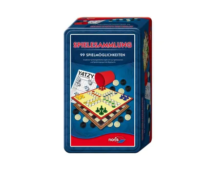 Productafbeelding van Noris Spiele: Spelencollectie uit de jaren '90, verpakt in een metalen doos; artikelnummer: 606112580