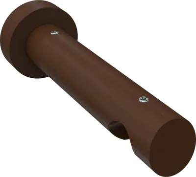 Produktbild von Interdeco Träger mit Abstand 12 cm / Wandhalterung für Gardinenstangen 20 mm Ø, 1-läufig Nussbaum lackiert, Typ Talent
