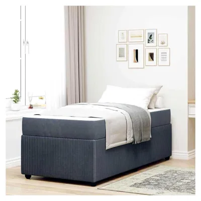 Produktbild von Bettgestell mit Matratze Dunkelgrau 90 x 190 cm Samt