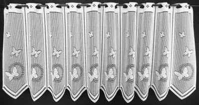 Produktbild von Gardinen Kranzusch Scheibengardine Schmetterlinge 45x180 cm H/B Weiß Bistrogardine Vorhang Küche 1er Pack