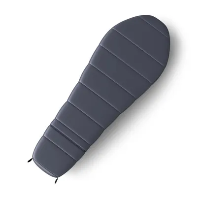 A sleeping bag is shown from a top-down perspective on a white background.