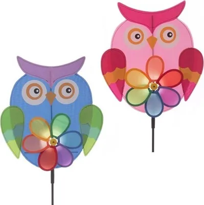 Produktbild von Windmühle Eule mit Blumen Windrad, Farbe:blau