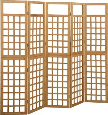 Produktbild von The Living Store Spalier/Paravent 5-teilig Massivholz Tanne 201,5x180 cm