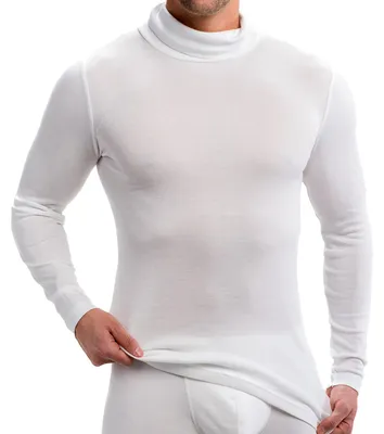 Produktbild von HERMKO 16645 Herren langarm Shirt mit Rollkragen, Größe:D 6 = EU L, Farbe:weiß