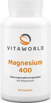 Produktbild von Vita World Magnesium 400 | 120 Kapseln | vegan | gluten- und laktosefrei