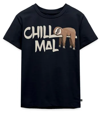 Produktbild von Spreadshirt Chill Mal Faultier Lustiger Spruch Kinder Premium T-Shirt, 134/140 (8 Jahre), Navy