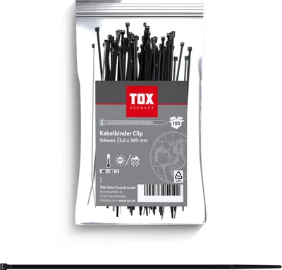 Produktbild von 100 TOX Kabelbinder Clip schwarz