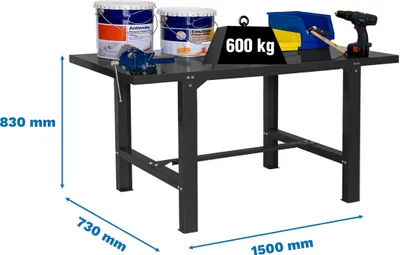 Immagine prodotto di Banco da lavoro SIMONWORK BT6L METAL 1500 ANTHRAZITE con parafusore