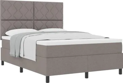 Produktbild von vidaXL Boxspringbett mit Matratze Taupe 140 x 190 cm Stoff