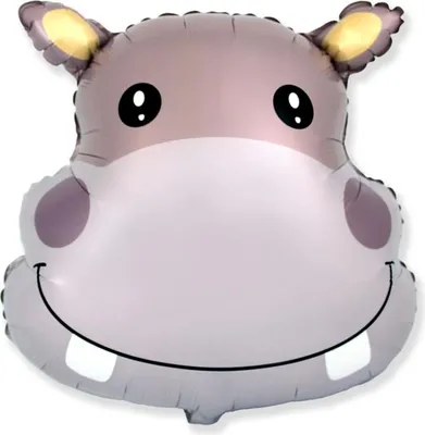 Image de ABC Shape foil balloon Hippo head | 56 x 56 cm