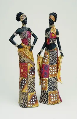 Produktbild von Deko Afrika Figuren 'Massai Ladies', 2-teiliges Set, je 35 cm