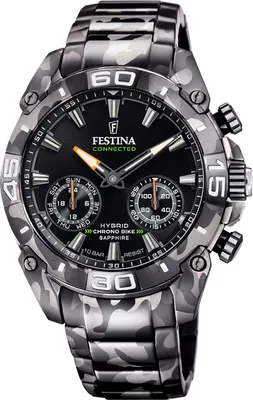 Obrázok produktu pre Pánske náramkové hodinky Festina z nehrdzavejúcej ocele sivé čierne športové D2UF20545/1