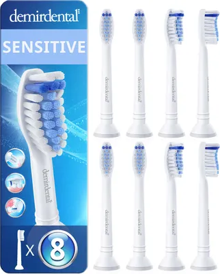 Produktbild von 8er demirdental Sensitive Aufsteckbürsten für Philips Sonicare | Weiß