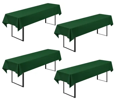 Obrázok produktu pre Poťahy na stoly (4 kusy), tmavozelené, 250 x 100 cm, polyester, možné prať