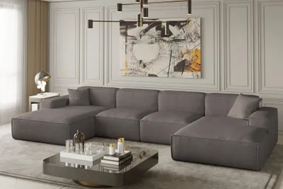 Produktbild von Wohnlandschaft U-Form CELES in Stoff Scala Taupe