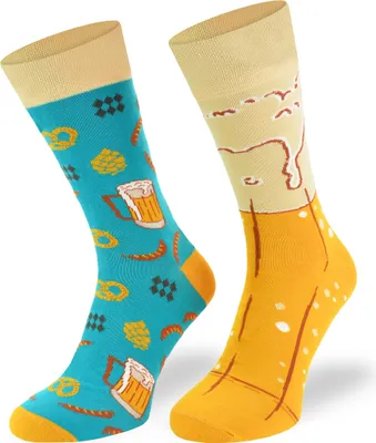 Produktbild von SKIETY Bunte Lustige Socken für Erwachsene Baumwolle, Bier mit Schaum - 35-38