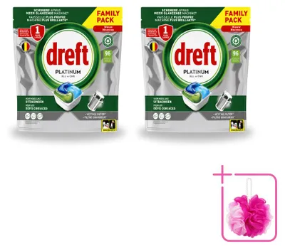 Produktbild von 2 x Dreft Platinum All-in-One Spülmaschinentabs Original - Sparpackung - 2 Stücke