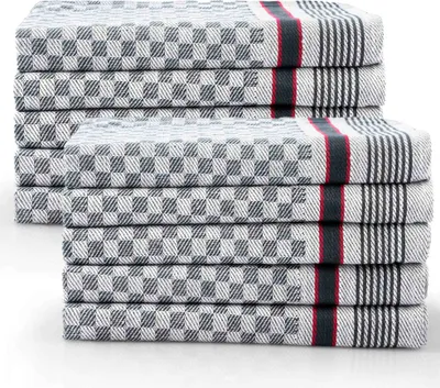 Obrázok produktu pre Sterzbachs Grubentücher Baumwolle -Pro - kuchynské utierky 45x70 cm - sada 10 - kuchynské utierky 220 GSM - suché kuchynské utierky - čajové utierky šedé