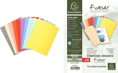 Produktbild von EXACOMPTA Aktendeckel FOREVER 180, DIN A4, farbig sortiert (335213400)