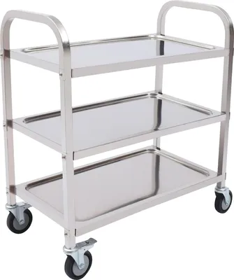 Immagine prodotto di Carrello di servizio, acciaio inox, 3 livelli, 75 cm