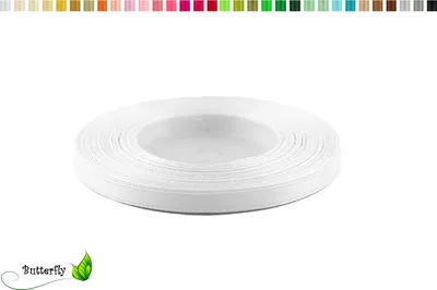 Produktbild von Satinband 6mm x 32m Rolle, Farbe:002 weiß